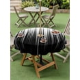 thumbnail image 4 of Outdoor Tablecloths with Umbrella Hole & Zipper, Black White Round Tablecloth 54 Inch, Modern Geometric Abstract Gradient Striped Waterproof Table Cloth, Patio/Pool/Picnic Table Covers, 4 of 8