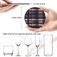 thumbnail image 5 of 6 Pce Leather Coasters 3.9in With Coasters Storage Box Antifouling And Antiscalding For Dining Room Kitchen Office Bedroom Living Room Purple Buffalo Plaid Check Tartan Scotland_3, 5 of 8