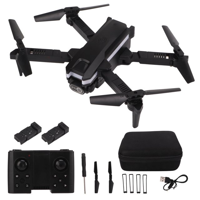 Mini dron XT8 para fotografía aérea, RC FPV, 4K, cámara dual, luz multicolor, avión de juguete, negro, batería dual