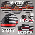 thumbnail image 4 of Havercamp Firefighter-Thin Red Line Party for 16 guests; includes 16 ea. Lg. 9” Plates, Napkins and Cups and 2 - 18” Mylar Balloons in the Beautiful Thin Red Line Flag Pattern., 4 of 8