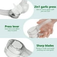 thumbnail image 5 of Nyidpsz Garlic Slicer 2 in 1 Garlic Mincing and Slicing Tool Stainless Steel Garlic Mincer Slicer Professional Garlic Press Dual Function Crusher Set Easy to Squeeze and Clean for Kitchen, 5 of 8