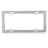 AutoDrive Chrome White Crystals Bling Braid License Plate Frame