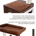 thumbnail image 4 of Pefilos 59" Wood Cat Tower Modern Cat Tree with Storage Cabinet Litter Box Enclosure and Cat Condo, Brown, 4 of 9