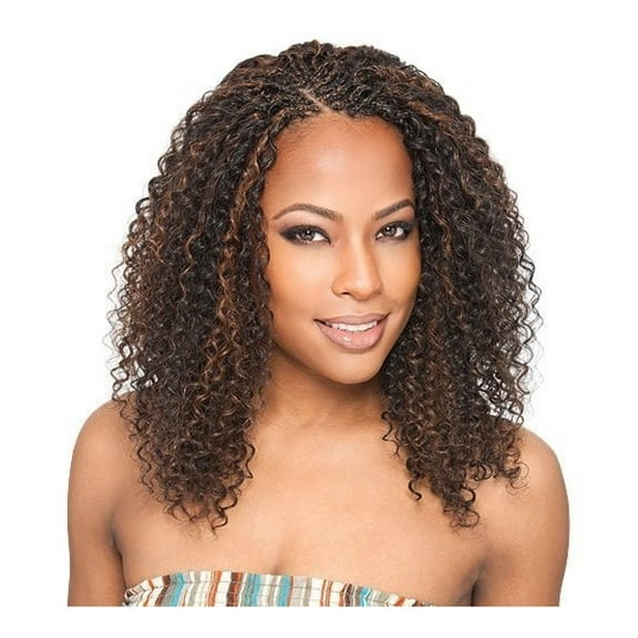 Que Human Hair Blend Braiding Hair Water Bulk 18" (1B Off Black)