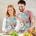 thumbnail image 3 of Green Pioneer Flower and Leaf Apron-Garden Aprons for Women with Pockets-Cotton Linen Waterproof Kitchen Cooking Gardening Aprons Adjustable for Kitchen,Cooking,BBQ and Salon 33x27 Inch, 3 of 7