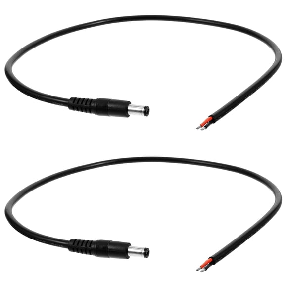 HAMPPLIES 2Ud Cable Dc De Con Conector Macho A Cable Abierto Para Reparación Negro