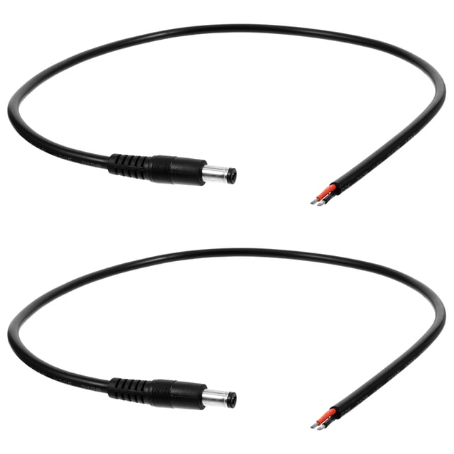HAMPPLIES 2Ud Cable Dc De Con Conector Macho A Cable Abierto Para Reparación Negro