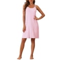 thumbnail image 2 of Vestido de pijama sin mangas para mujer INSPIRE CHIC, quimono de modal, camisones, camisetas de noche, vestidos de noche con tirantes de espagueti, L Rosa claro, 2 of 6