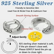 Silvora 10MM Celtic Knot Hoop Earring for Men 925 Sterling Silver Huggie Earrings Jewelry Gifts Fathers Day Christmas