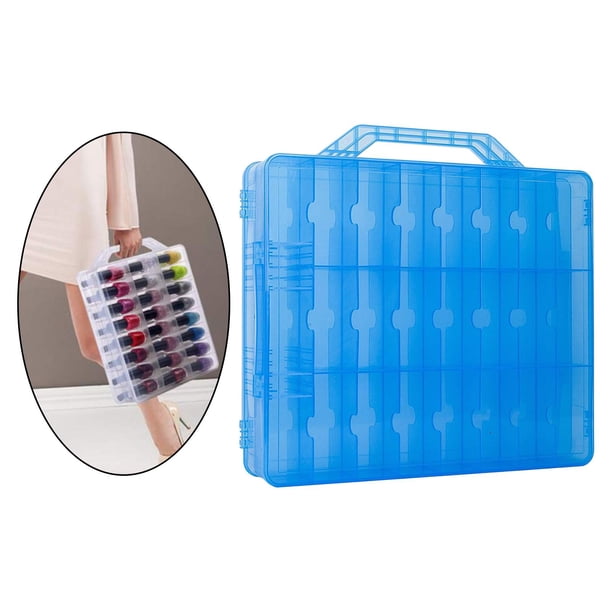 ORGANIZADOR de ALMANIZADOR de CAUDO de CAUDADOR de PEQUEÑO SLOT 48 SLOT para VIAJE, DIY, belleza de uñas, arte de uñas en hogar - Azul Yinane Titular de esmalte de uñas