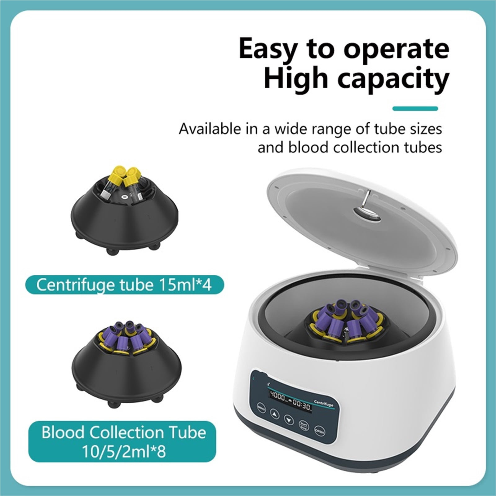 Centrifuge Laboratory Digital Prp Centrifuge Machine For 2/5/10ml Tube And 15ml Centrifuge Tube 500-4000rpm ,High Lab Quality Material