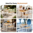 thumbnail image 4 of PORKISS 5-Piece Small Space Dining Set, 1 Table and 4 Chairs, Solid Wood, Natural+White, 42.5" L x 25.6" W x 28.7" H Table, 4 of 8