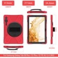 thumbnail image 6 of XYX Case for Samsung Galaxy Tab S7 FE 12.4 inch SM-T730/SM-T733/SM-T736B with 360 Degree Rotating, Hand Strap, Shoulder Strap, Red, 6 of 7