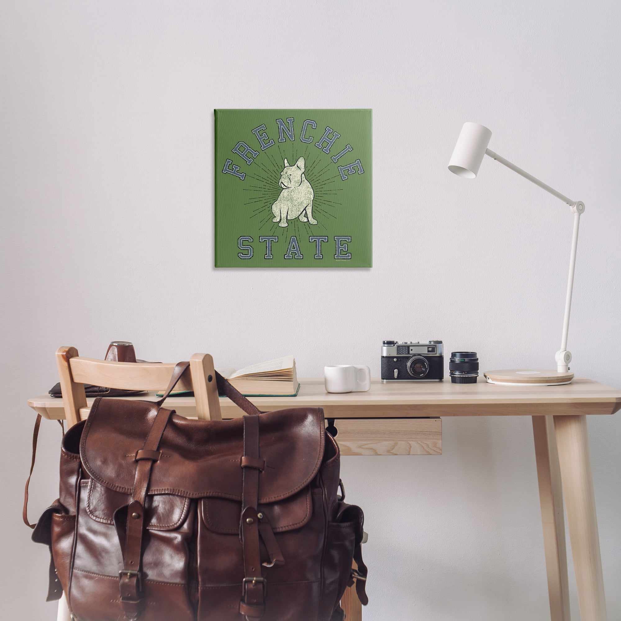 Stupell Industries Vintage Frenchie State Novelty & Humor Painting Wrapped Canvas Art Print Wall Art, 24 x 24