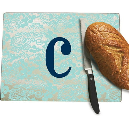 Personalized Lace Blue Cutting Board