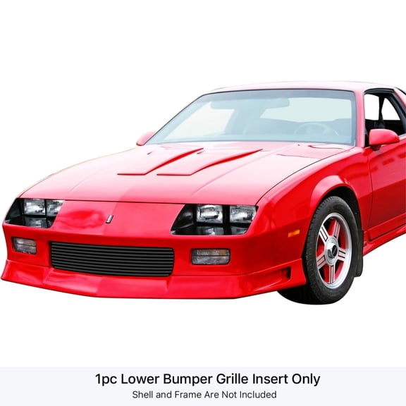 1988-1992 Chevy Camaro Stainless Steel Black Powder Coated Finish 8X6 Horizontal Billet Black Stainless Steel Billet Grille