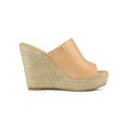 thumbnail image 3 of BLISSFUL STEP Women's Shoes Wedge Heel Open Toe Espadrille Platform Mules Nude 6, 3 of 7
