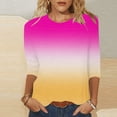 thumbnail image 5 of Hauts à Manches 3/4 pour Femmes Mode T-Shirt Imprimé Mi-Longueur Blouse Col Rond Hauts Décontractés T-Shirts pour Femmes Mode T-Shirts à Manches 3/4 pour Femmes, 5 of 5