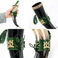 thumbnail image 5 of Mythrojan Viking Drinking Horn with Green Leather Holder Medieval Inspired Viking Wine/Mead Mug – Polished Finish - 350 ML, 5 of 6