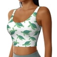 thumbnail image 2 of Goofa Sea Turtle Printed Sports Bras for Women, High Impact Running Bra Workout Crop Tank Tops Longline Sports Bra Push up-Large, 2 of 9