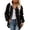 Black, variant on Women's Jacket Winter Warm Soft Zip Up Coat Outdoor Casual Loose Fit Lightweight Thermal Insulated Full Length Hooded Outerwear