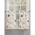 thumbnail image 3 of Tier Curtains 45 Inches Long, Retro Spring Floral Window Treatment Curtain Drapes, Brown Butterfly Botanical Window Half Privacy Curtains for Bedroom Bathroom, 42"x45", 2 Panels, 3 of 7