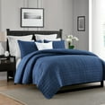 thumbnail image 2 of Swift Home  Crinkle Enzyme Wash Oversized Coverlet/Bedspread Quilt Sets Navy Twin/Twin XL 2 Piece, 2 of 5