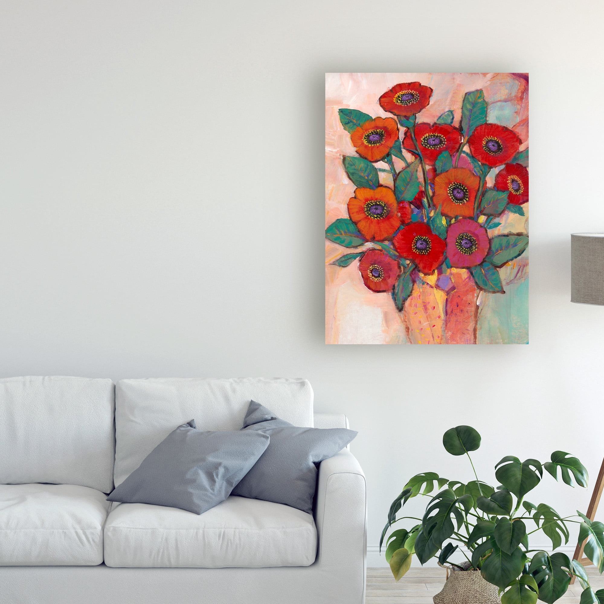 Trademark Fine Art 'Poppies in a Vase II' Canvas Art by Tim O'Toole