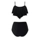 thumbnail image 4 of Gibobby Conjunto de Bikini Bikini de contraste para mujer, conjunto de dos senos divididos sexy, traje de baño con degradado(Negro,G), 4 of 4