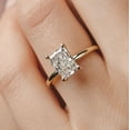 thumbnail image 4 of Radiant Cut 2.5 Ct Solitaire Diamond Engagement Ring Plated Yellow Gold Simple Comfort Ring for Her, 4 of 4