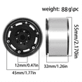 thumbnail image 2 of RC Crawler Roues Beadlock 1.9 Pouces Moyeu de Roue Rétro en Aluminium pour 1/10 TRX4 TRX6 Axial SCX10 II III Redcat Gen 8 7 D90, 2 of 7