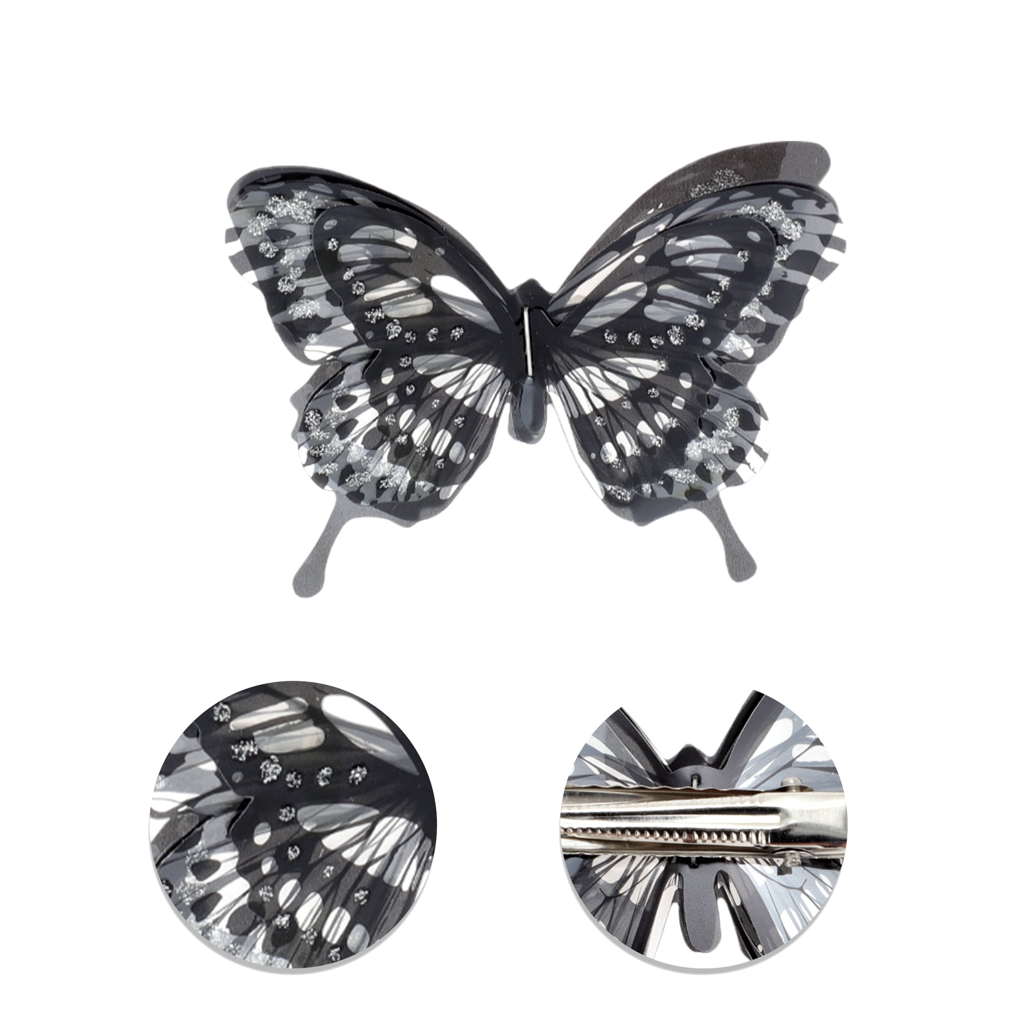 Unique Bargains Duckbill Butterfly Hair Clips Black 1 Piece for Stylish Hair
