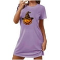 thumbnail image 3 of Hvot&aat Womens Cute Ghost Tshirt Dress Trick or Treat Halloween Nightdress Comfy Casual Sleepwear Loungewear, 3 of 3