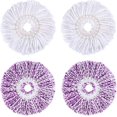 thumbnail image 1 of 4 Pieces Spin Mop Head Mop Head Mop Heads Microfiber Replacement Mop Head Replacement Mop Head for Spin Mop White and Purple, 1 of 5