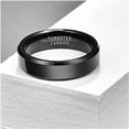 thumbnail image 5 of 6mm Classic Black Tungsten Rings for Men Minimalist Wedding Band with Beveled Edges, 5 of 6