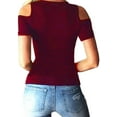 thumbnail image 2 of Borke Women Plus Size Long Sleeve Solid Button Down V Neck Tee Shirts Tops, 2 of 4