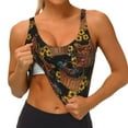 thumbnail image 4 of Lsque Embroidery Chicken Rooster And Sunflowers Printed Women'S Sports Bra, Compression, Moisture Wicking, High-Impact Sports Bra For Women,Supportive sports bra-X-Large, 4 of 9