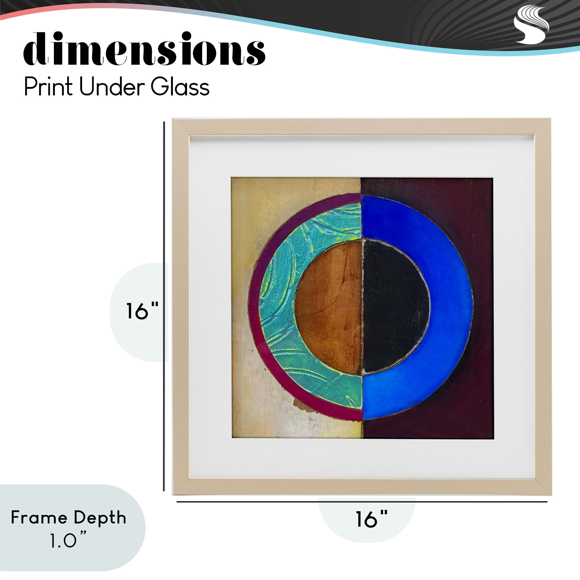 Stupell Industries Nautical Split Circle Birch Framed Print Under Glass, design by Matthew Finger