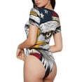 thumbnail image 2 of Pofeuu American Bald Eagle Print Short Sleeve Body Suits Women Round Neck Bodysuits for Women Onesie Adult Set Body Suit-XX-Large, 2 of 7