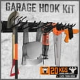 thumbnail image 4 of 64-Inch Heavy Duty Garage Organization Rack, 14 Packs Max Load 600LB, 4 Packs Rails and 9 Adjustable Hooks, Tool Organizer Rack with Heavy Double Hooks Tracks, 4 of 8