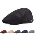 thumbnail image 2 of Mightlink Fashion Solid Color Mesh Breathable Men Women Casual Berets Hat Cotton Cap, 2 of 6