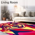thumbnail image 2 of ODIKA 5'x7' Machine Washable Non-Slip Area Rug, Charming Canine Portrait with Abstract Animal Inspired Spotted High Traffic Rug with Pad, Red, 619844, 2 of 8
