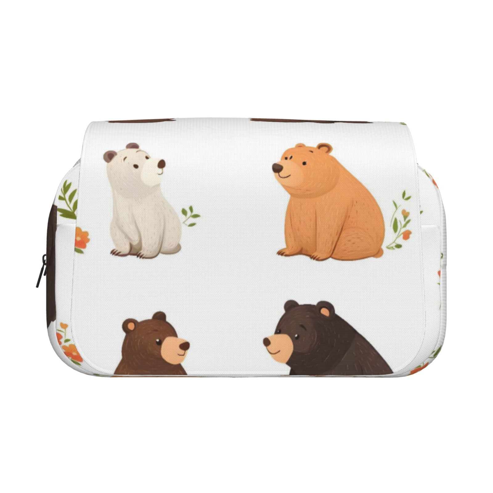 Large-Capacity Flip-Top Double-Layer Pencil Case, Multi-Functional Pocket Pen Case, Durable Stationery Organizer The Simple-Minded Bear