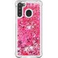 thumbnail image 2 of Compatible with Samsung Galaxy A21 Case Glitter Liquid Cute Clear Phone Case Floating Quicksand Shockproof Protective Bumper Silicone Soft TPU Case for Samsung Galaxy A21 Love Pink YB, 2 of 12