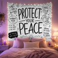 thumbnail image 2 of White Background with Doodles, Inspirational Minimalist Design for Women, Motivational Art Decor, Back to School Gift, Tapestry Wall Hanging for Bedroom and Dorm, 2 of 7