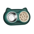 thumbnail image 3 of Slow Feeder Dog Bowls,Puppy Bowls,Stainless Steel Food and Water Bowl Set 3 in 1 No Spill Waterproof Silicone Pet Food Mat Puppy Feeding Station for Large Medium Small Breed Non Slip Metal Dish Tray, 3 of 7