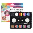 thumbnail image 2 of Body Paint Kit, Professional Dries Quickly 8 Face Paint Safe Face Paint Kit 2 Glitter Powder Easy To Apply  for Adult for Parties for Christmas, 2 of 8