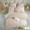thumbnail image 3 of Home Essence Apartment Kay Cotton Tufted Pink 5 piece Duvet Cover Bedding Set, Twin/TXL, 3 of 16