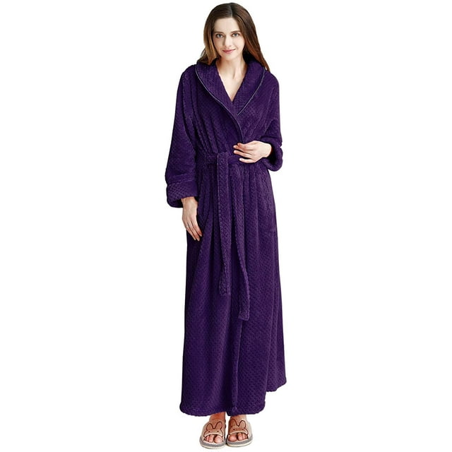 Artfasion Peignoir Long pour Femmes Grande Taille Chaud Doux Spa Peluche Robe de Nuit