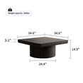 thumbnail image 4 of GZXS Coffee Table for Living Room, 34.6-Inch Square Center Tea Table with Thick Parquet Wood Veneer Top & Fluted Cylindrical Base, Easy Assembly, Black, 4 of 7